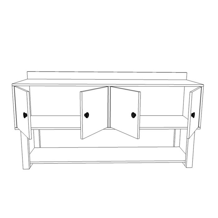 Hanah Home Consola Mn04-Ba, 180x93.2x85 cm, Tablero de Partículas Melaminado, Nogal y Antracita